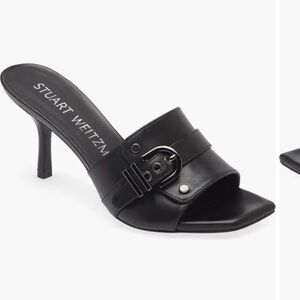 Stuart Weitzman Maverick 75 slide sandal. Size 8.5. 3’ heel.